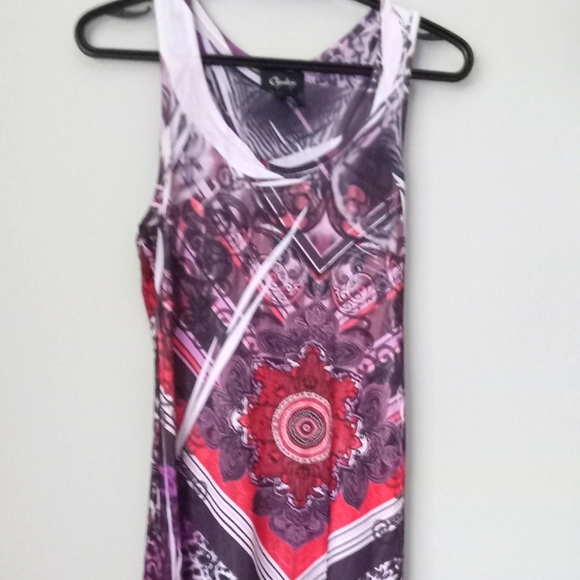 Chelsea Black/Red/Purple Long Summer Dress - Picture 1 of 2